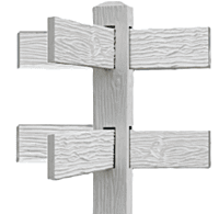 CONCRETE 2 RAIL FENCE 3 WAY (WOOD STYLE)