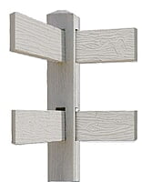 CONCRETE 2 RAIL FENCE CORNER (WOOD STYLE)