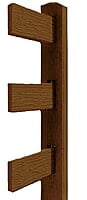 CONCRETE 3 RAIL FENCE END (WOOD STYLE)