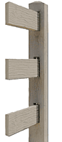 CONCRETE 3 RAIL FENCE END (WOOD STYLE)