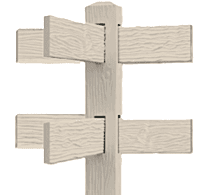 CONCRETE 2 RAIL FENCE 3 WAY (WOOD STYLE)