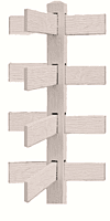 CONCRETE 4 RAIL FENCE 3 WAY POST (WOOD STYLE)