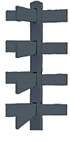 CONCRETE 4 RAIL FENCE 3 WAY POST (WOOD STYLE)