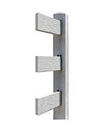 CONCRETE 3 RAIL FENCE END (WOOD STYLE)
