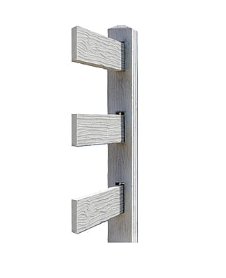 CONCRETE 3 RAIL FENCE END (WOOD STYLE)