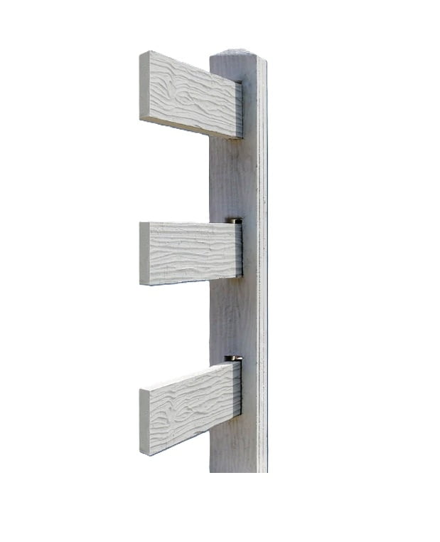CONCRETE 3 RAIL FENCE END (WOOD STYLE)
