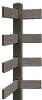 CONCRETE 4 RAIL FENCE Corner POST (WOOD STYLE)