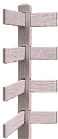 CONCRETE 4 RAIL FENCE Corner POST (WOOD STYLE)