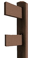 CONCRETE 2 RAIL FENCE END (WOOD STYLE)