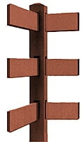 Copy of CONCRETE 3 RAIL FENCE CORNER (WOOD STYLE)