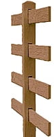 CONCRETE 4 RAIL FENCE LINE POST (WOOD STYLE)