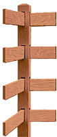 CONCRETE 4 RAIL FENCE Corner POST (WOOD STYLE)