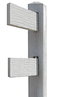 CONCRETE 2 RAIL FENCE END (WOOD STYLE)