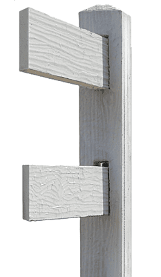 CONCRETE 2 RAIL FENCE END (WOOD STYLE)