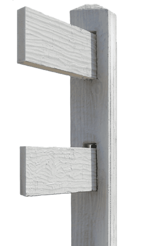 CONCRETE 2 RAIL FENCE END (WOOD STYLE)