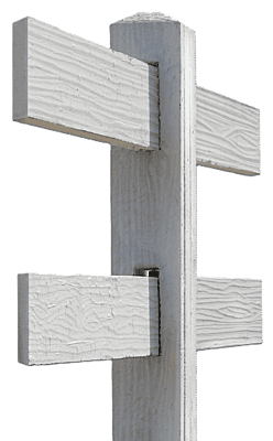 CONCRETE 2 RAIL FENCE LINE (WOOD STYLE)