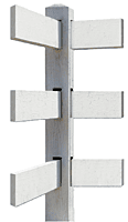 Copy of CONCRETE 3 RAIL FENCE CORNER (WOOD STYLE)