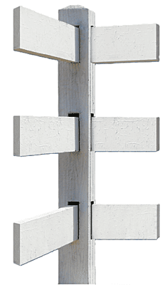 Copy of CONCRETE 3 RAIL FENCE CORNER (WOOD STYLE)