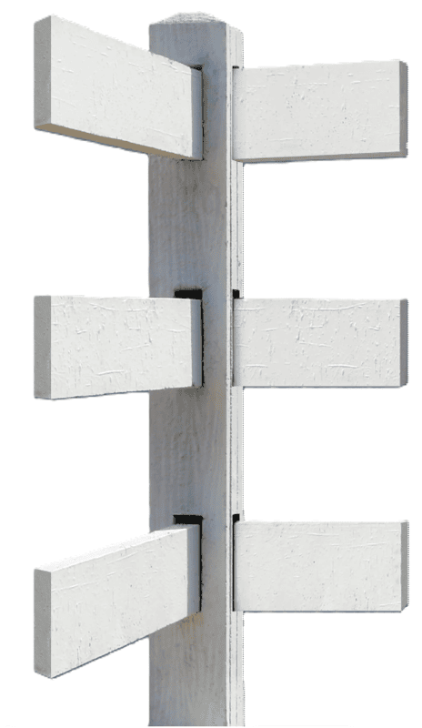 Copy of CONCRETE 3 RAIL FENCE CORNER (WOOD STYLE)