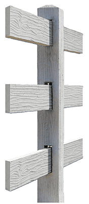 CONCRETE 3 RAIL FENCE LINE (WOOD STYLE)