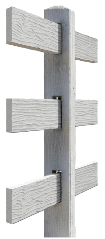CONCRETE 3 RAIL FENCE LINE (WOOD STYLE)