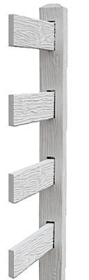 CONCRETE 4 RAIL FENCE END POST (WOOD STYLE)