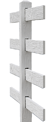 CONCRETE 4 RAIL FENCE LINE POST (WOOD STYLE)