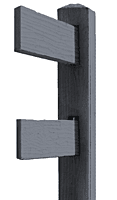 CONCRETE 2 RAIL FENCE END (WOOD STYLE)