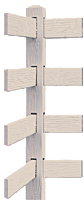 CONCRETE 4 RAIL FENCE Corner POST (WOOD STYLE)
