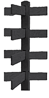CONCRETE 4 RAIL FENCE 3 WAY POST (WOOD STYLE)