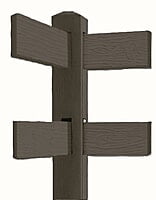 CONCRETE 2 RAIL FENCE CORNER (WOOD STYLE)