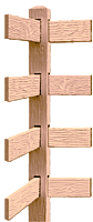 CONCRETE 4 RAIL FENCE Corner POST (WOOD STYLE)