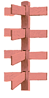 CONCRETE 4 RAIL FENCE 3 WAY POST (WOOD STYLE)