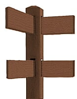 CONCRETE 2 RAIL FENCE CORNER (WOOD STYLE)