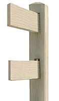 CONCRETE 2 RAIL FENCE END (WOOD STYLE)