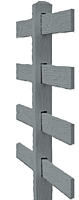 CONCRETE 4 RAIL FENCE LINE POST (WOOD STYLE)