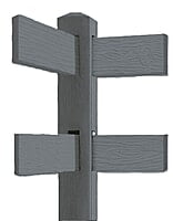 CONCRETE 2 RAIL FENCE CORNER (WOOD STYLE)